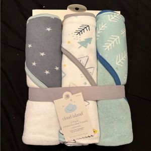 3 pack infant hooded towels